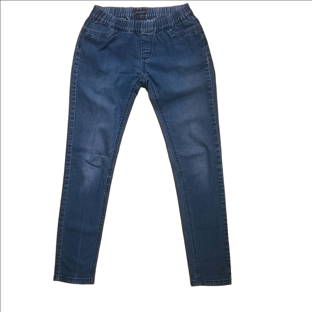 Jules & James Jeans Medium Wash Denim Chambray Low Rise Pull On Straight Leg